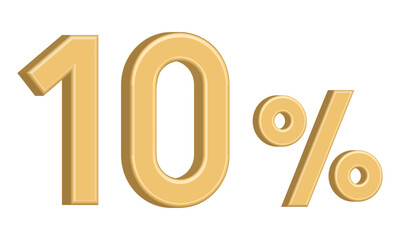 Golden three-dimensional vector number 10 percent