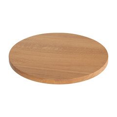 Oak Round Wooden Cutting Board Isolated on White