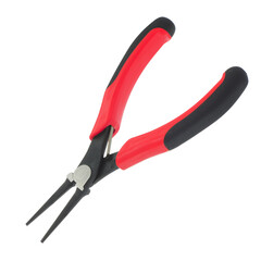 Metallic Round-Nose Pliers Isolated on White Background