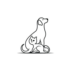 cat and dog vector creative logo concept