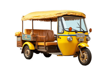 Auto Rickshaw for Transport Isolated on Transparent PNG Background, rendering. Generative AI