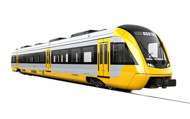 Metro Train Isolated on Transparent PNG Background, rendering. Generative AI