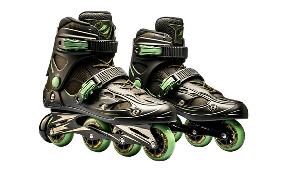 Rollerblades Isolated on Transparent PNG Background, rendering. Generative AI