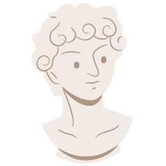 David head sculpture flat illustration