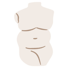 Woman body sculpture flat illustration