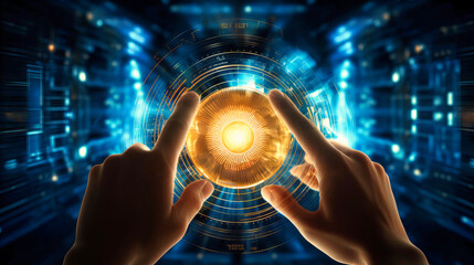 Biometric scanner analyzing financial access patterns