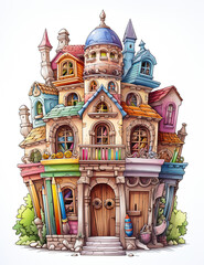 Obraz premium Rome House, cartoon style illustration