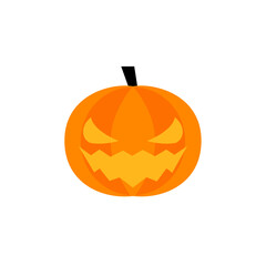 vector image of a pumpkin with carved eyes and mouth. pumpkin with evil eyes and mouth for halloween