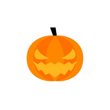 vector image of a pumpkin with carved eyes and mouth. pumpkin with evil eyes and mouth for halloween