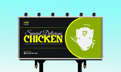 Fast food restaurant menu social media marketing web banner template design. Pizza, burger & healthy food business online promotion flyer with abstract background, logo & icon.