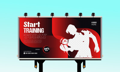 Street dynamic banner, horizontal Billboard template background red