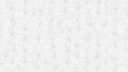 Simple Flowery Handrawn Line Pattern Vector Texture Background

