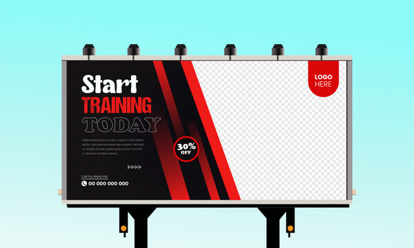 Street dynamic banner, horizontal Billboard template background black