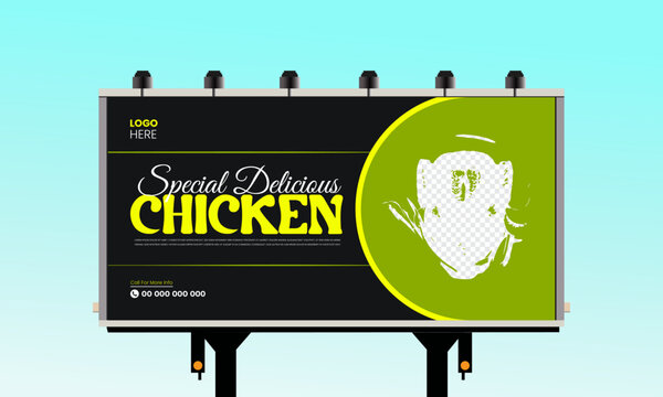 Fast food restaurant menu social media marketing web banner template design. Pizza, burger & healthy food business online promotion flyer with abstract background, logo & icon.