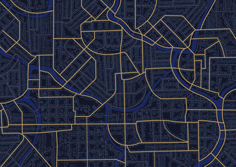 View from above the map buildings. Detailed view of city. Gps map navigation to own house. Decorative graphic tourist map City top view. Abstract background. Flat style, Vector, illustration isolated.