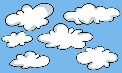 Cloud Cartoon set vector illustration
