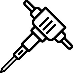 Line jackhammer icon as an editable stroke for web design