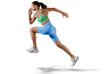 Sports transparent background. Runner on the start.	