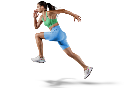 Sports transparent background. Runner on the start.	