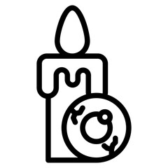 candle with scary eye line 