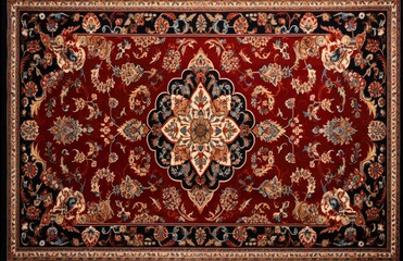 Oriental carpet with intricate patterns and colors