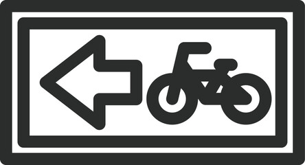 シンプルな標識の線画単品イラスト　特定小型原動機付自転車・自転車一方通行