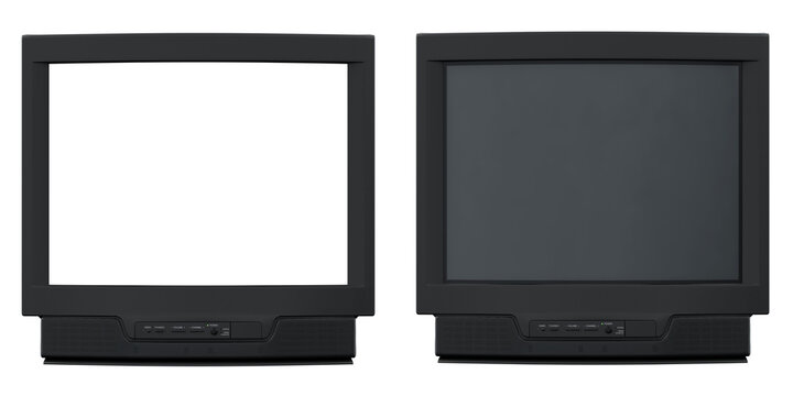 Retro television CRT TV mockup - transparent png