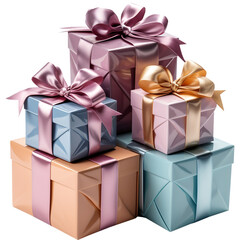 Obraz premium christmas gift boxes isolated, transparent