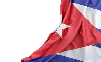 Flag of Cuba with empty space on the left. Isolated. 3D Rendering