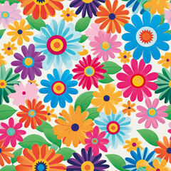 3D Flower Seamless Pattern