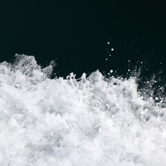 Wave forming in front of a ship. Beautiful whitewater.