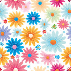Fototapeta premium 3D Flower Seamless Pattern
