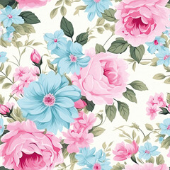3D Flower Seamless Pattern