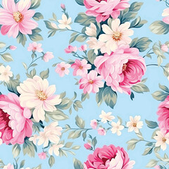 3D Flower Seamless Pattern