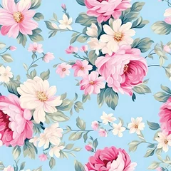 Behang 3D Flower Seamless Pattern © imane