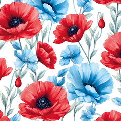 3D Flower Seamless Pattern