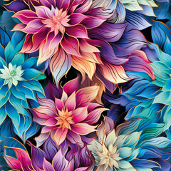 3D Flower Seamless Pattern