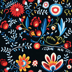Naklejka premium 3D Flower Seamless Pattern