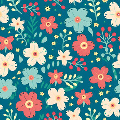 3D Flower Seamless Pattern