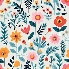 3D Flower Seamless Pattern