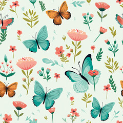 3D Flower Seamless Pattern