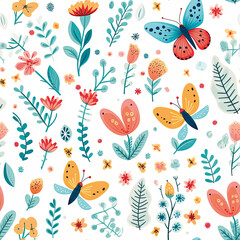 3D Flower Seamless Pattern