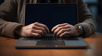 A female hacker typing in a keyboard on a laptop. Cybersecurity infringment. Breaking the law, Scam. Phishing, cyber security