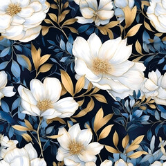 3D Flower Seamless Pattern