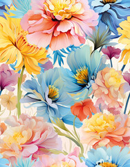 3D Flower Seamless Pattern