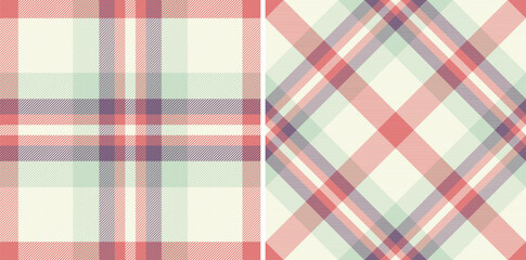 Background texture seamless of check vector fabric with a plaid textile tartan pattern.