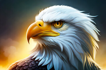 3D Eagle head. print for t-shirt design wall mural.