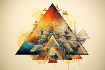 Abstract Egypt pyramid illustration art background - obrazy, fototapety, plakaty