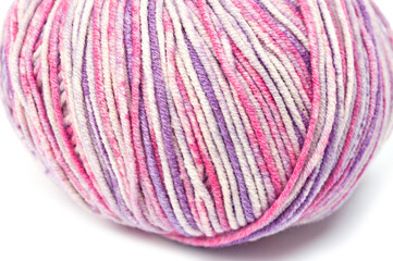 Colored natural wool yarn for knitting or crocheting. Hobbies for people of all ages.