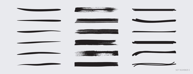Various black vector marker and brush strokes - 644444234